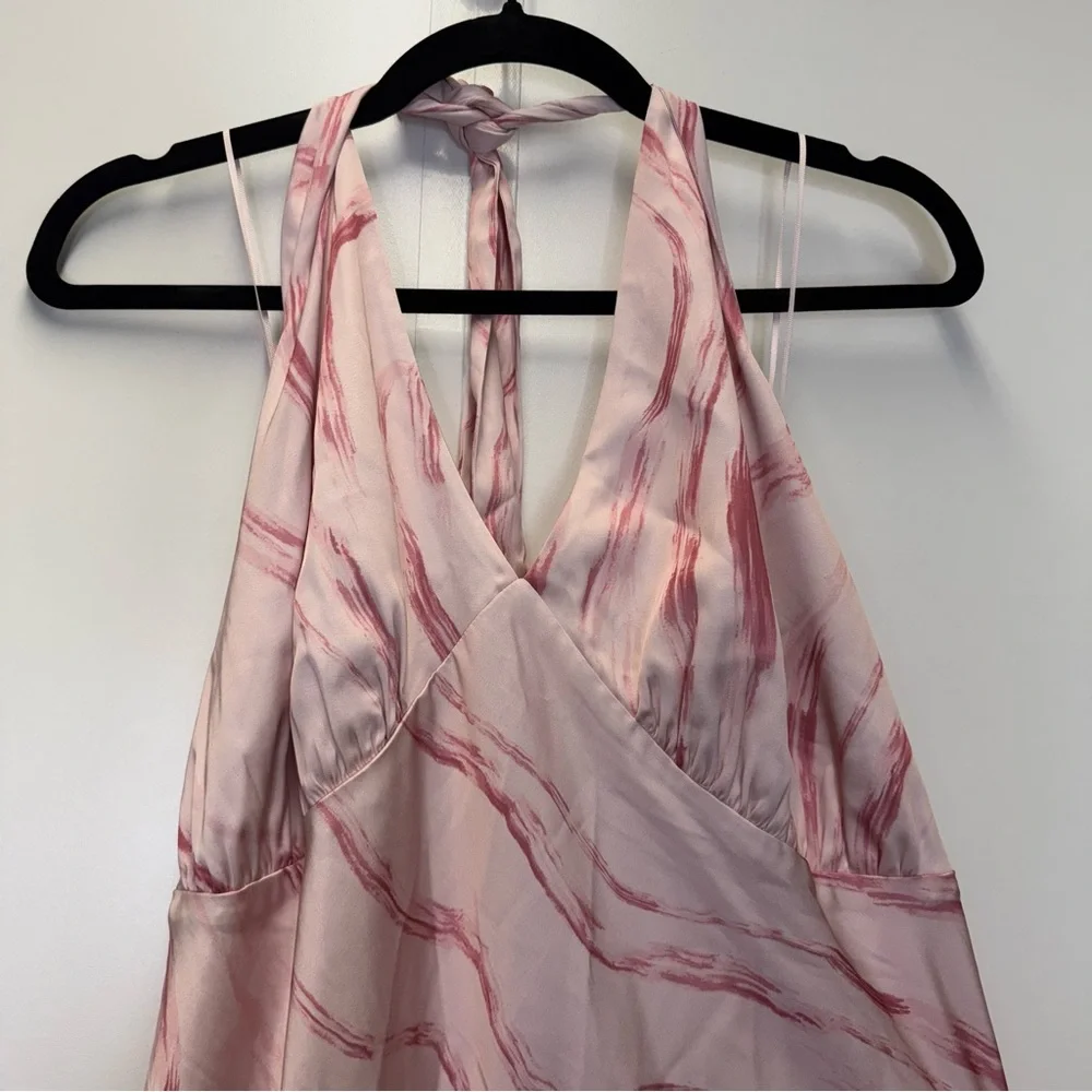Abercrombie The A&F Pink Julia Slip Halter Maxi Dress Size XXLT NWT